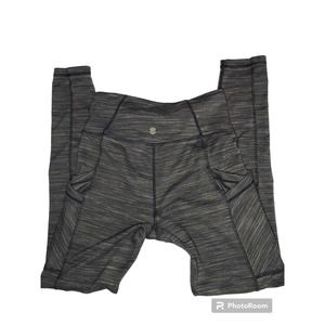 Prana Capris Womens Gray Black Athletic Compression Yoga Small Pockets